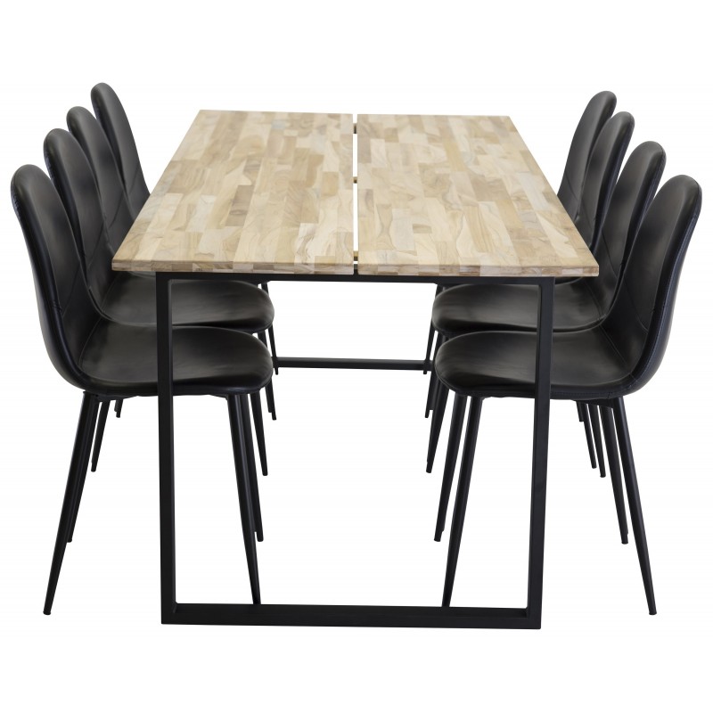 Cirebon Spisebordssæt - Sort og Natur