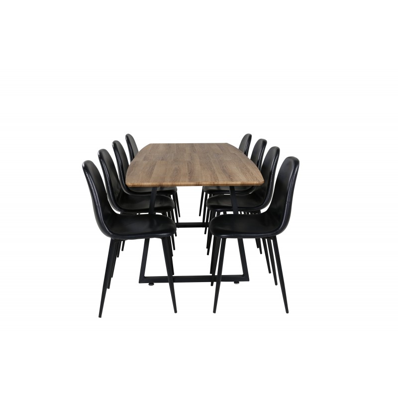 Inca  Spisestuesæt  - Sort og Natur