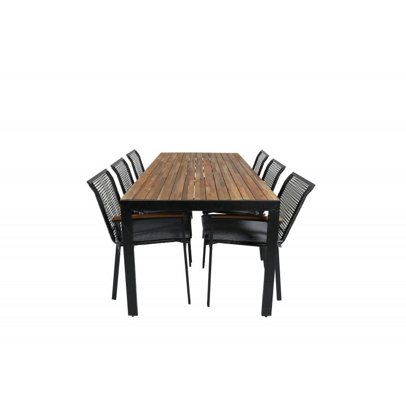 Bois e Loungesæt - Havemøbelsæt - Sort,Natur