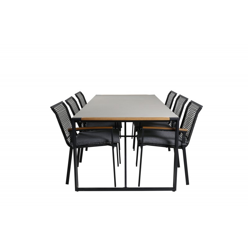 Texas e Loungesæt - Havemøbelsæt - Sort,Grå,Natur