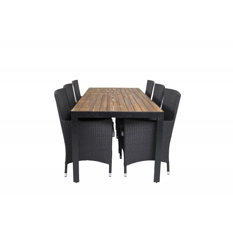 Bois  Loungesæt - Havemøbelsæt - Sort,Grå,Natur