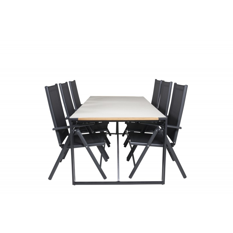 Texas t Loungesæt - Havemøbelsæt - Sort,Grå,Natur