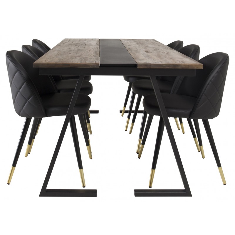 Jakarta t Spisebordssæt  - Sort og Natur