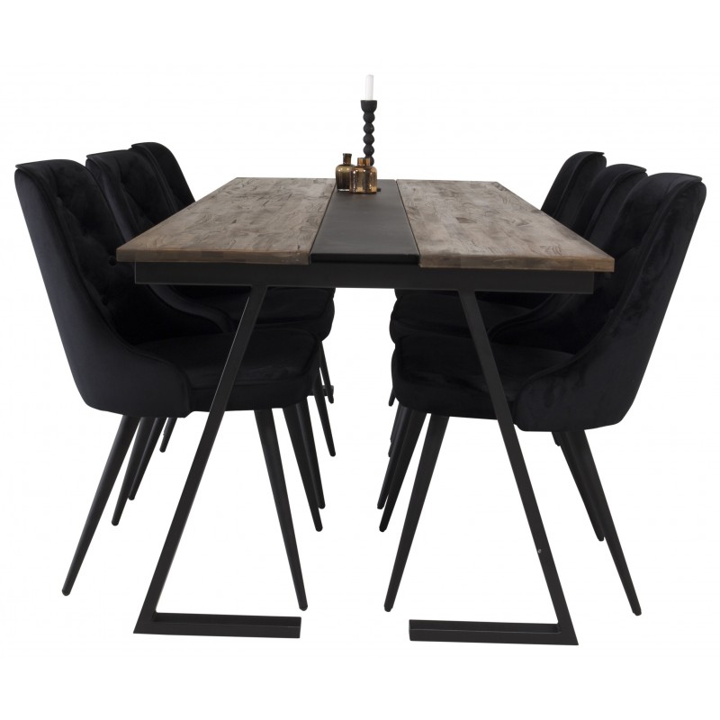 Jakarta t Spisebordssæt  - Sort og Natur