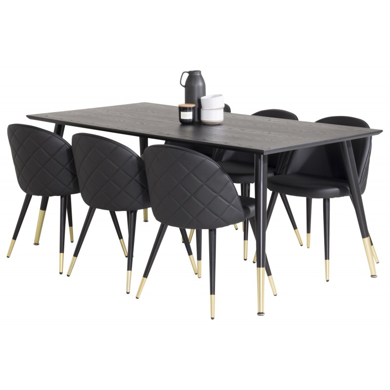 Dipp t Spisebordssæt  - Sort og Messing