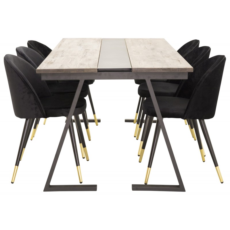 Jakarta t Spisebordssæt - Sort, Messing og Natur