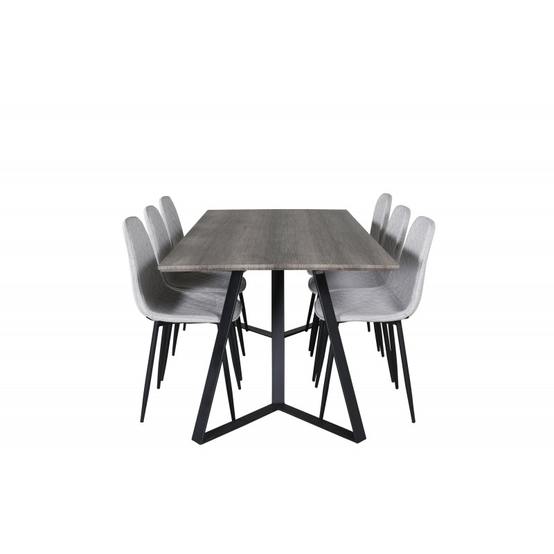 Marina  Spisebordssæt  - Sort og Grå billede