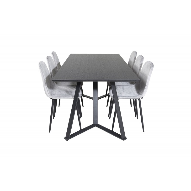 Marina  Spisebordssæt  - Sort og Grå