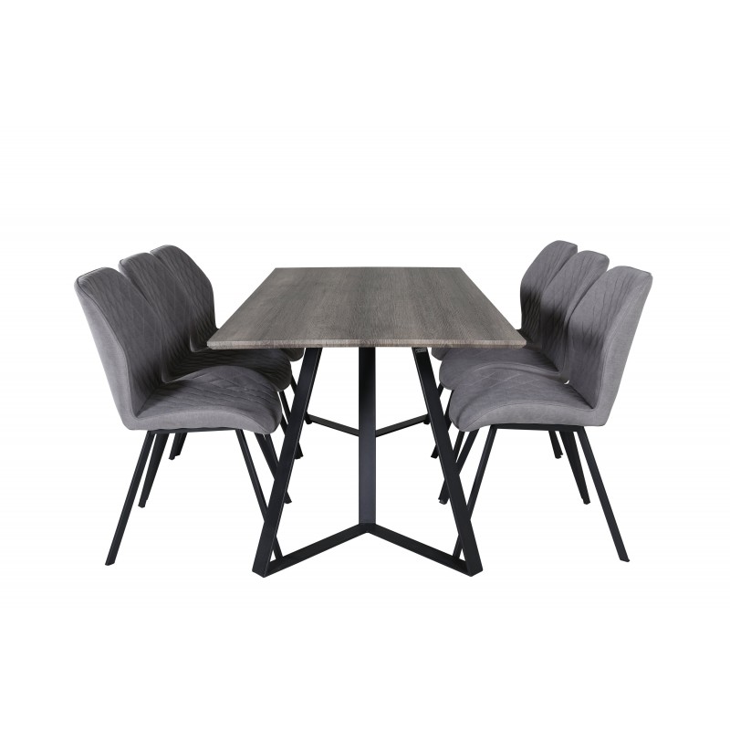 Marina t Spisebordssæt  - Sort og Grå