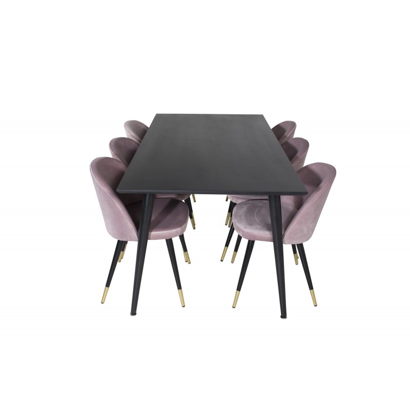 Dipp Spisebordssæt - Sort og Pink