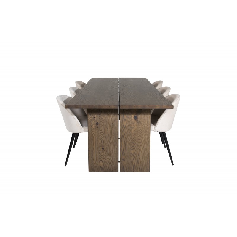 Logger t Spisebordssæt - Beige, Sort og Natur