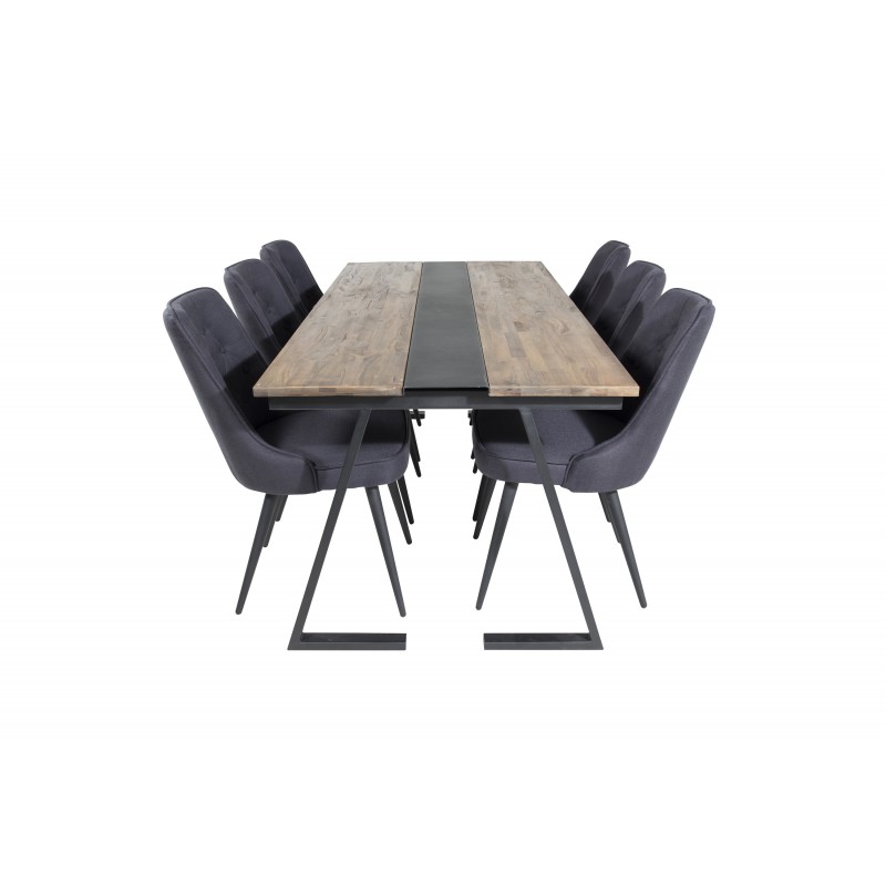 Jakarta t Spisestuesæt - Sort og Natur