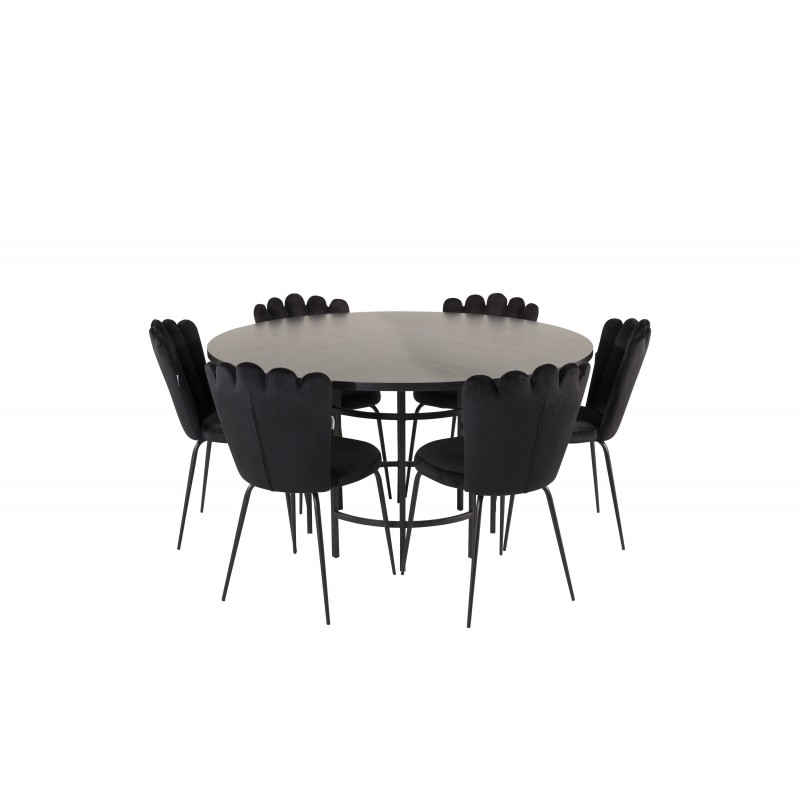 Copenhagen Rundt Spisebordssæt  - Sort