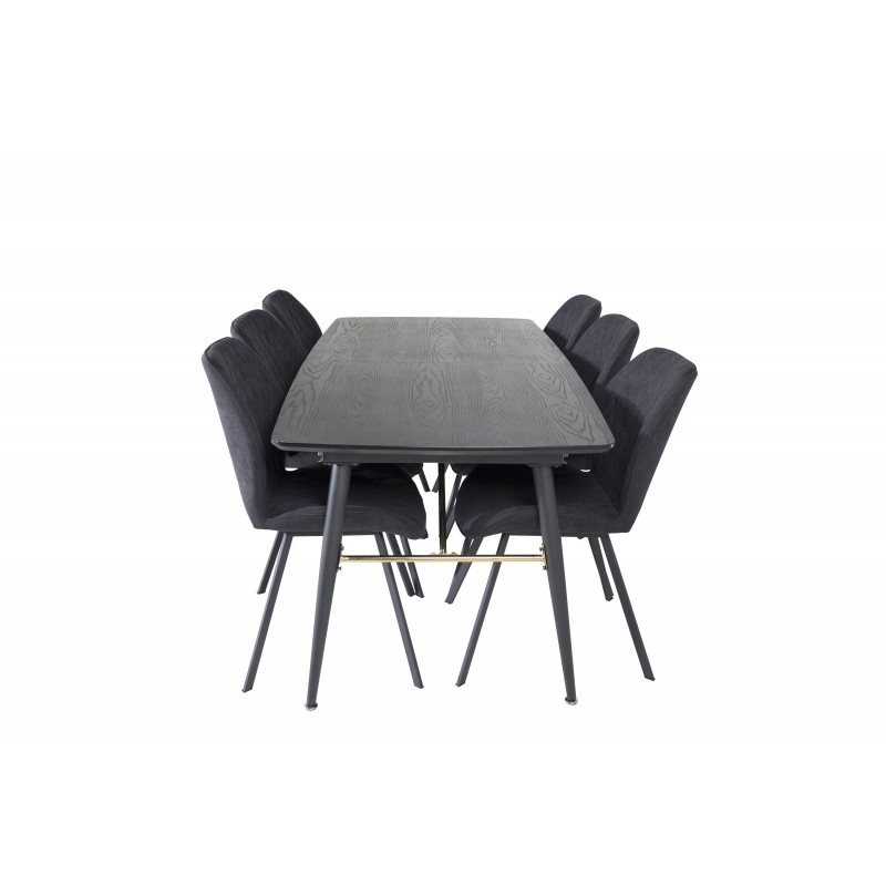 Guld Spisebordssæt - Sort og Messing