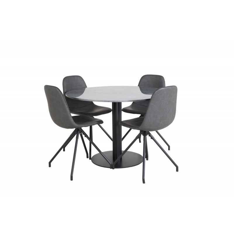 Estelle Rundt Spisebordssæt  - Sort