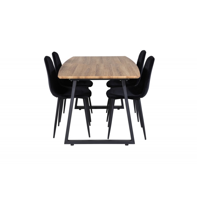 Inca t Spisebordssæt  - Sort og Natur