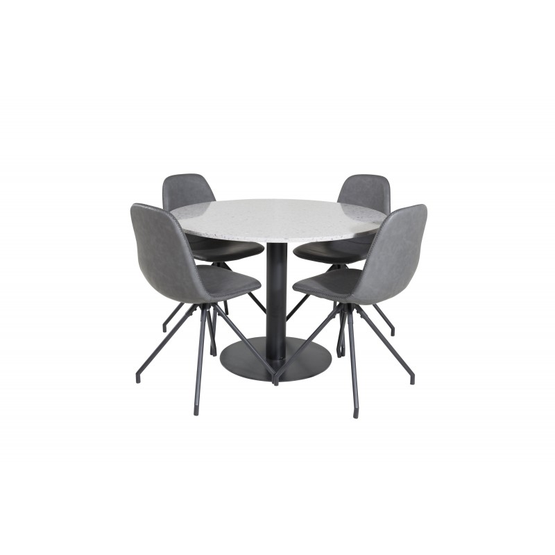 Razzia Rund Spisebordssæt - Sort og Grå