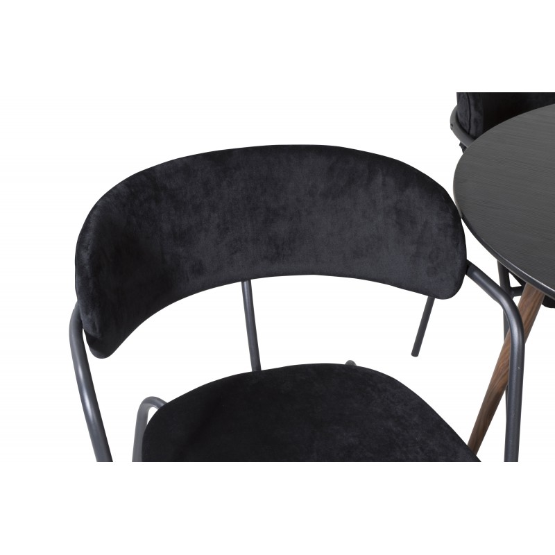 Plaza Rundt Spisebordssæt - Sort og Natur