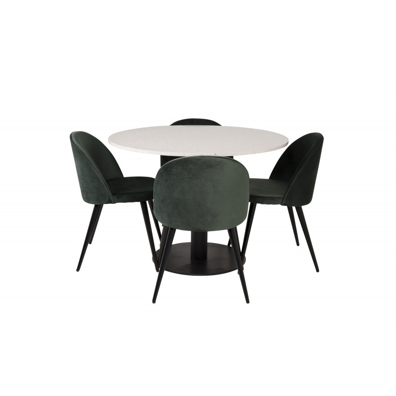 Razzia Rundt Spisebordssæt  - Sort og Grøn