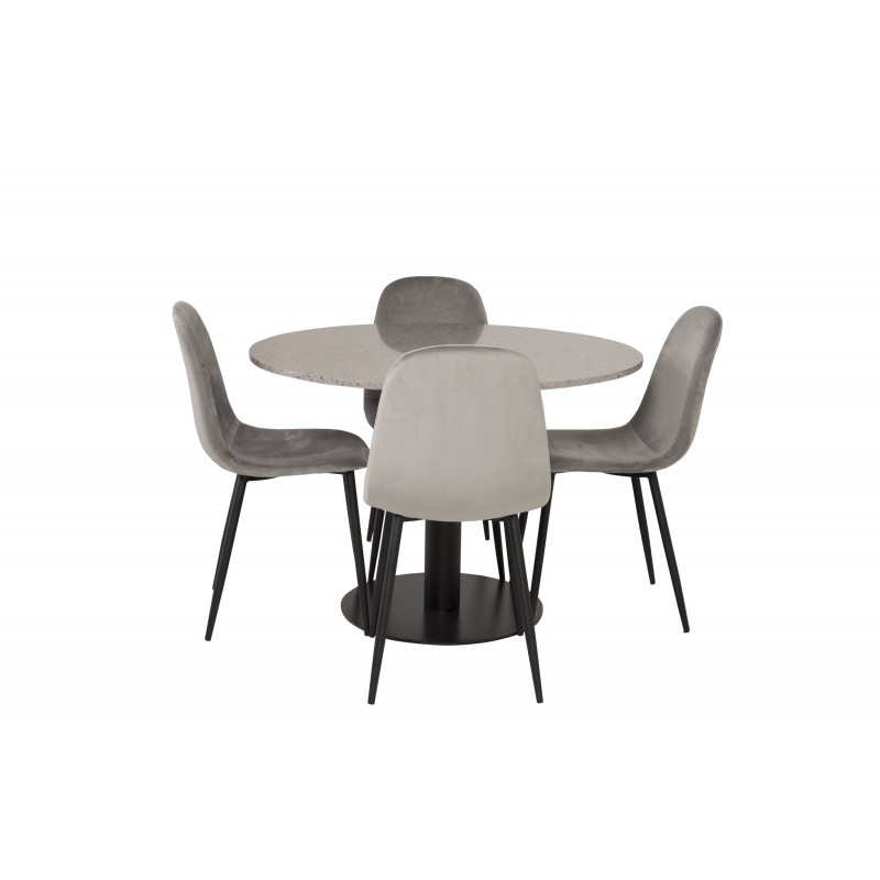 Razzia Rundt Spisebordssæt  - Sort og Grå