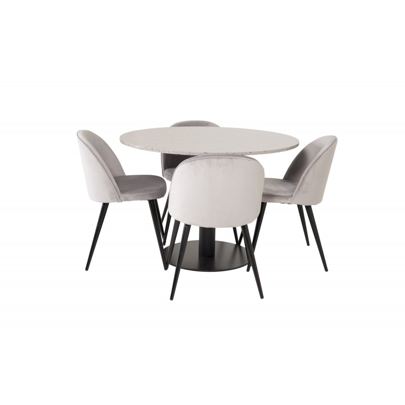 Razzia Rundt Spisebordssæt  - Sort og Grå