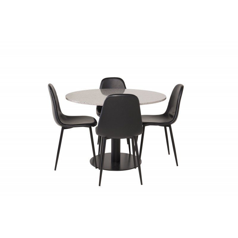 Razzia Rundt Spisebordssæt - Sort og Grå