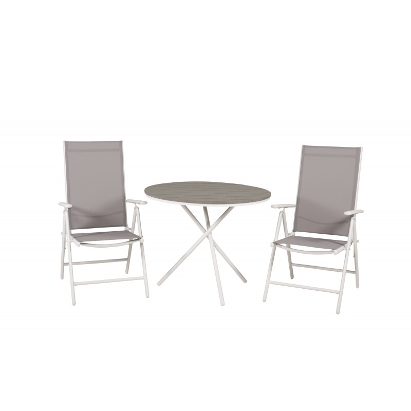 Parma Rund Loungesæt - Havemøbelsæt - Grå,Hvid