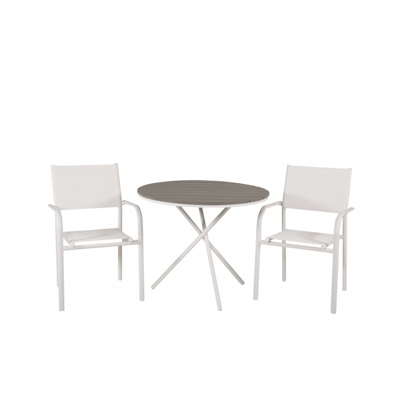 Parma, Santorini Rund Loungesæt - Havemøbelsæt - Grå,Hvid