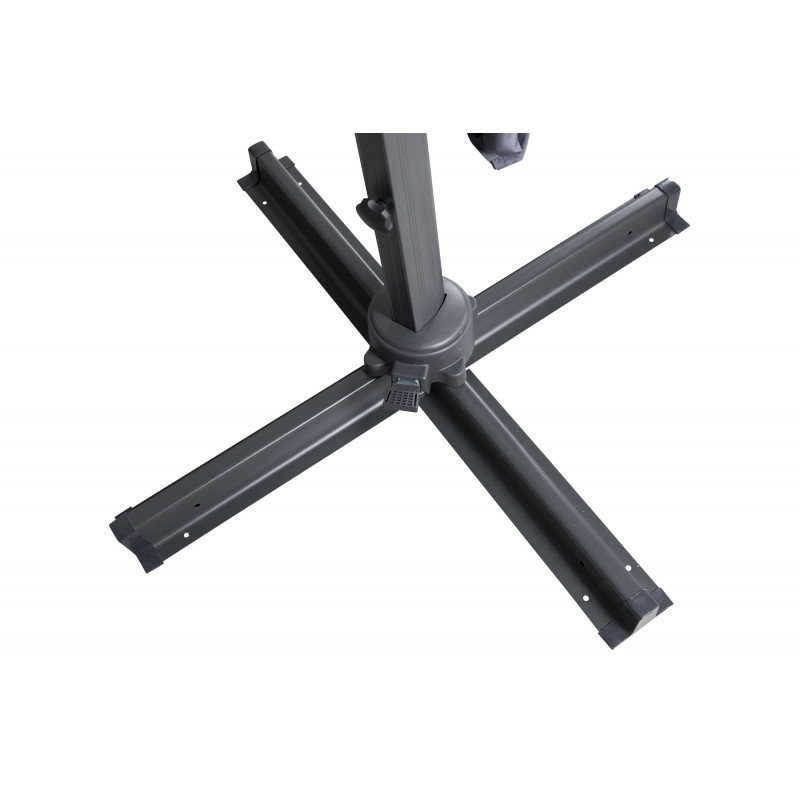 VENTURE DESIGN Leeds parasol med tilt, 3x3m - grå, sort aluminium og stål