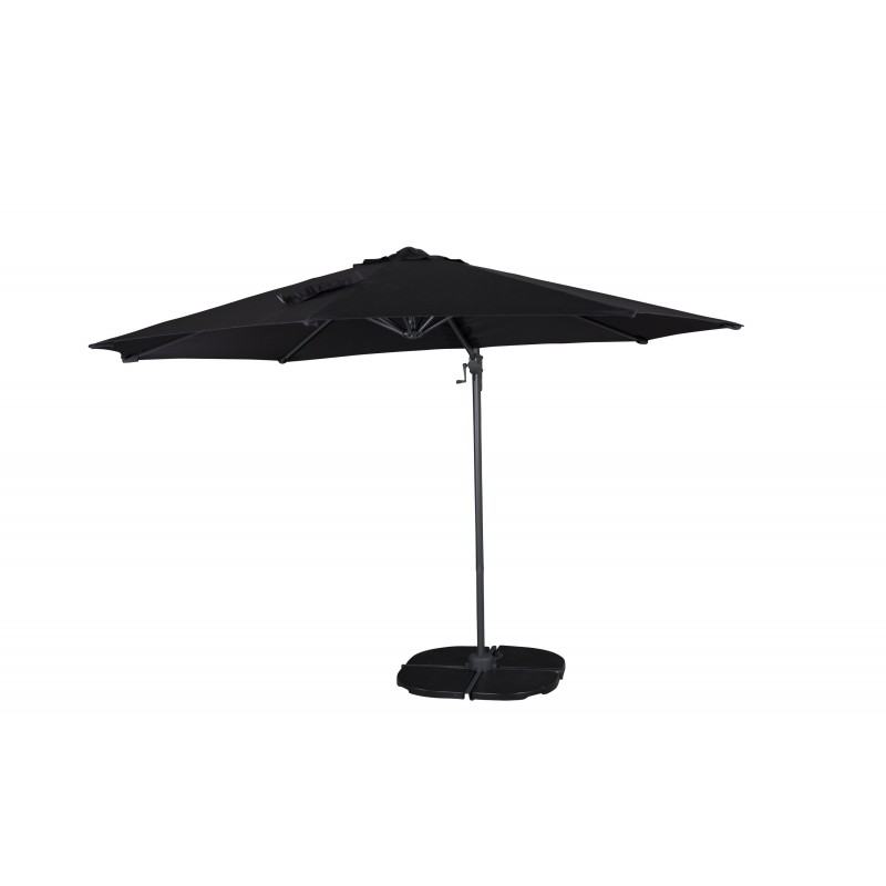 VENTURE DESIGN Leeds parasol med tilt, 3m - sort aluminium og stål