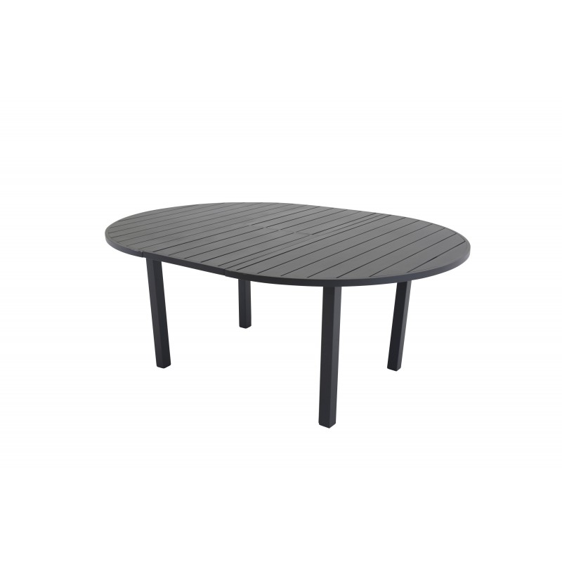 VENTURE DESIGN rundt Marbella havebord m. udtræk - sort aluminium (Ø140)