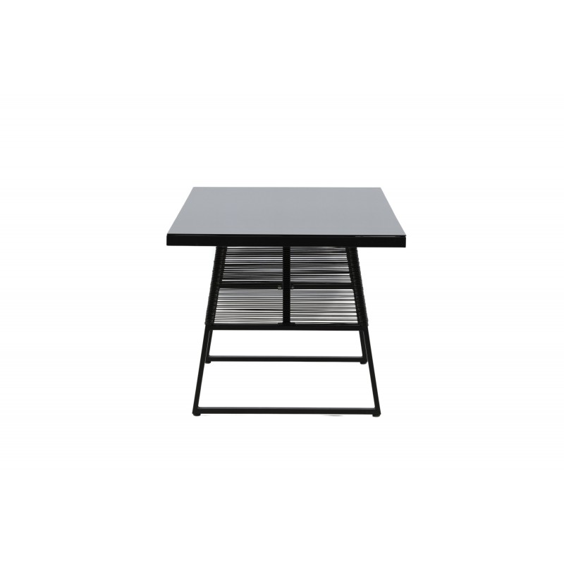 VENTURE DESIGN Dallas havebord, rektangulær - sort glas/aluminium/plastik (193x90)