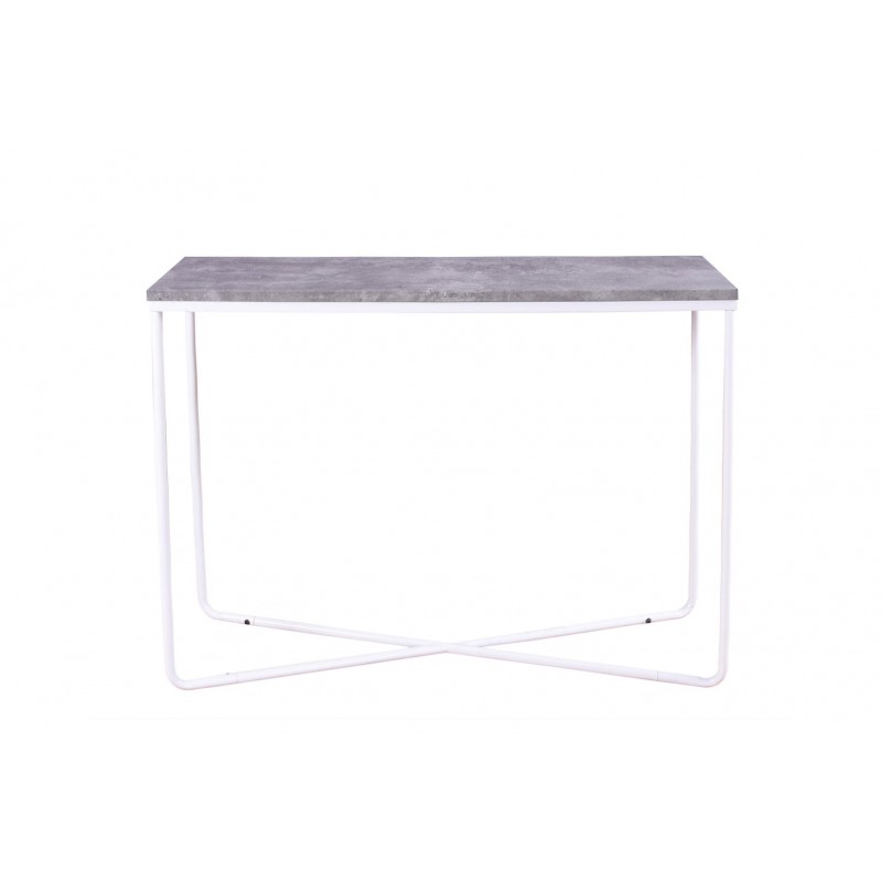 VENTURE DESIGN Palace sidebord - grå cement og hvid metal (110x30)