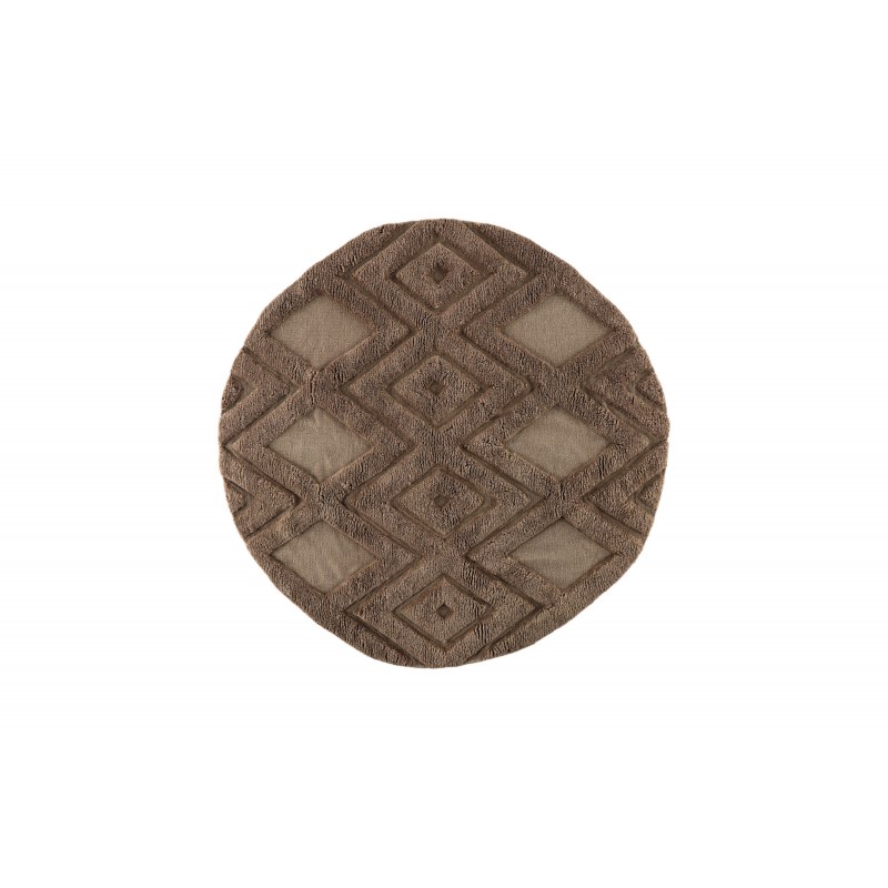 Dahlia Tæppe  Ø200 cm - Mørkebrun