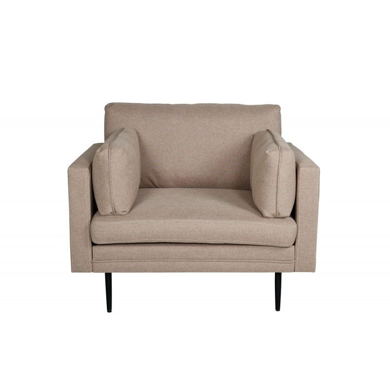 VENTURE DESIGN Boom lænestol - brun polyester og sort stål