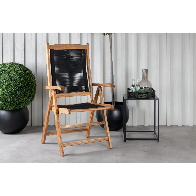 Venture Home - Peter 5.pos Stol, - Sort Reb / Akacie træ