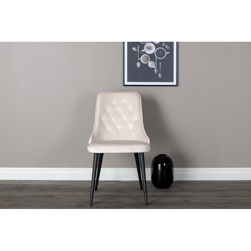 Velvet Deluxe Spisebordsstol  - Beige billede