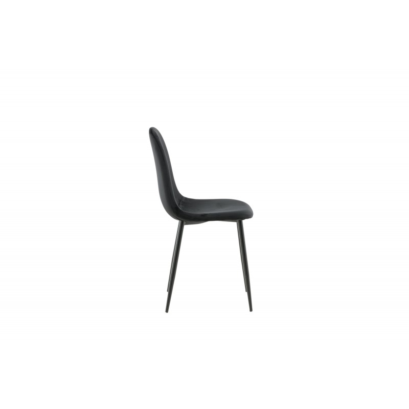 VENTURE DESIGN Polar spisebordsstol - sort velour og sort metal
