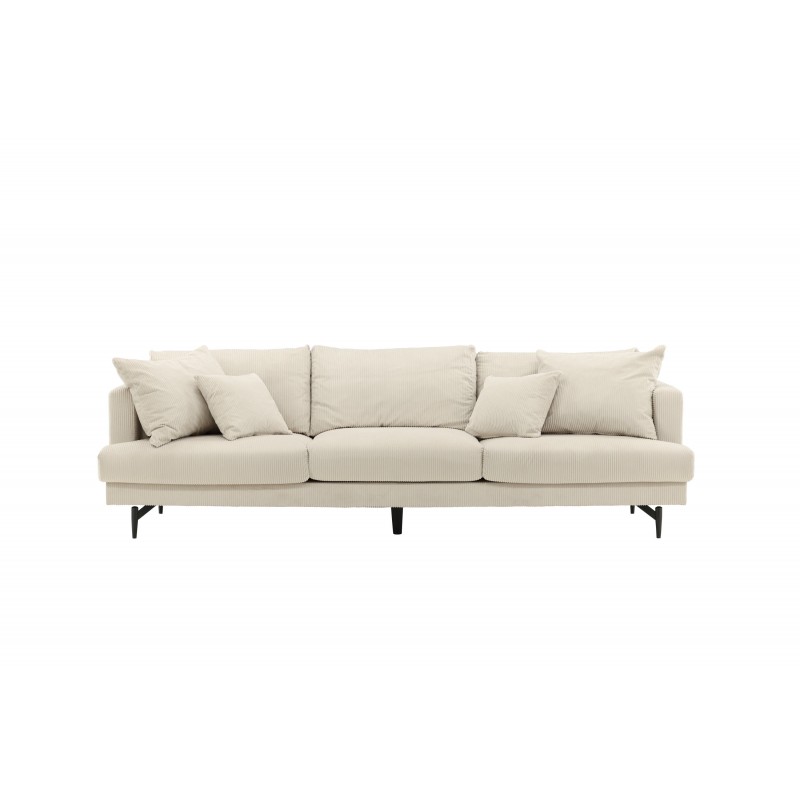 Sofia 3 personers Sofa - Beige Fløjl billede