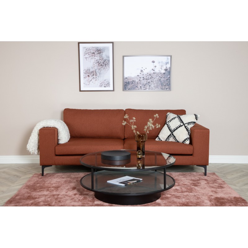 VENTURE DESIGN Bolero 3 pers. sofa - rust polyester og sort metal