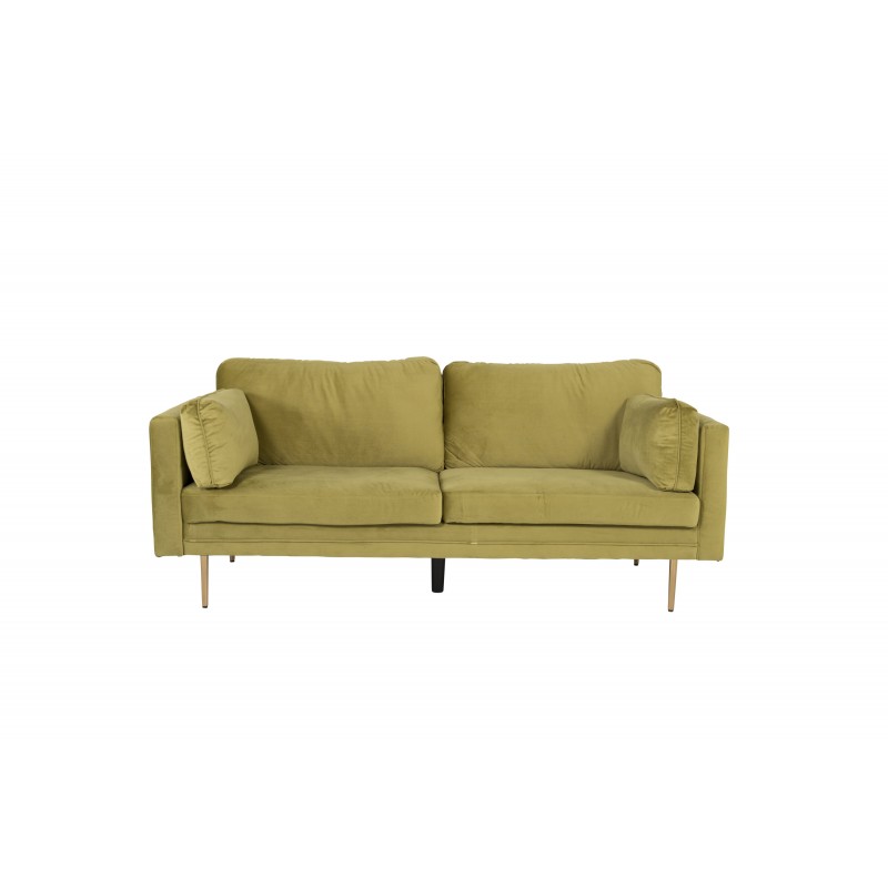 Boom Sofa Grøn Velour med messingfarvet stålben billede