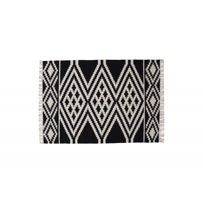 Indari Tæppe  - Sort og Hvid