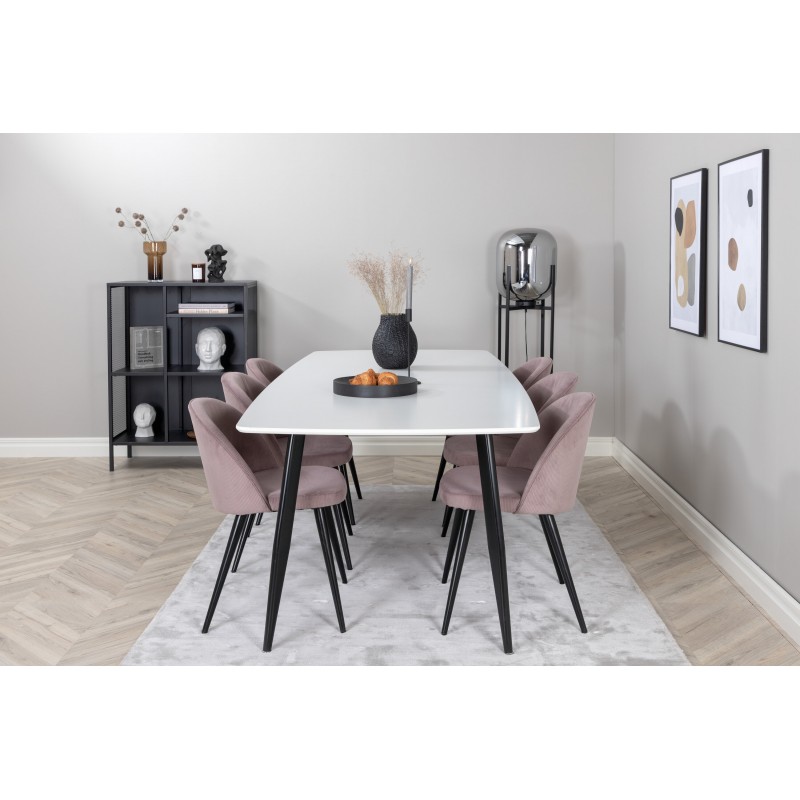 Spisebordssæt Polar med Spisebordsstole i fløjl