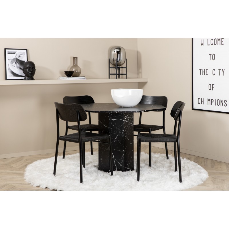 Rundt Spisebordssæt Marbs med stole Polly