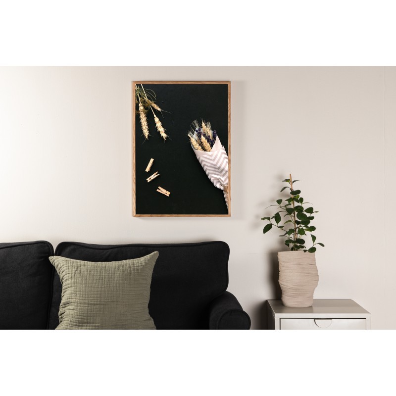 Blomster på bordet Plakat  - Beige og Sort