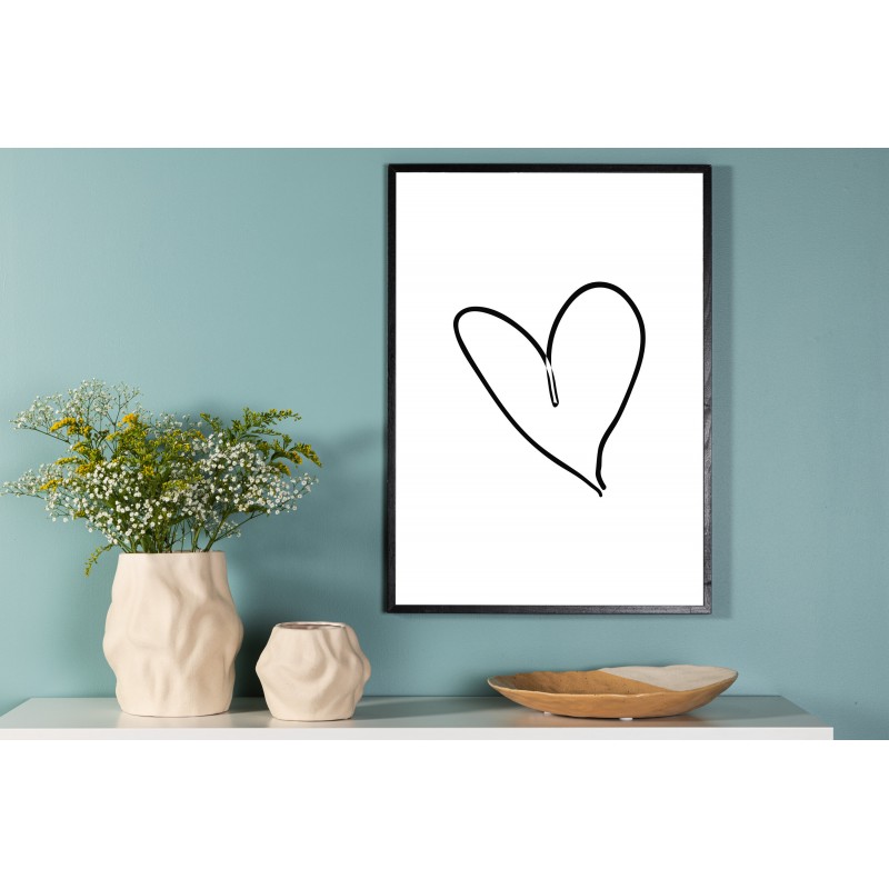 Hjerte Plakat  - Sort og Hvid