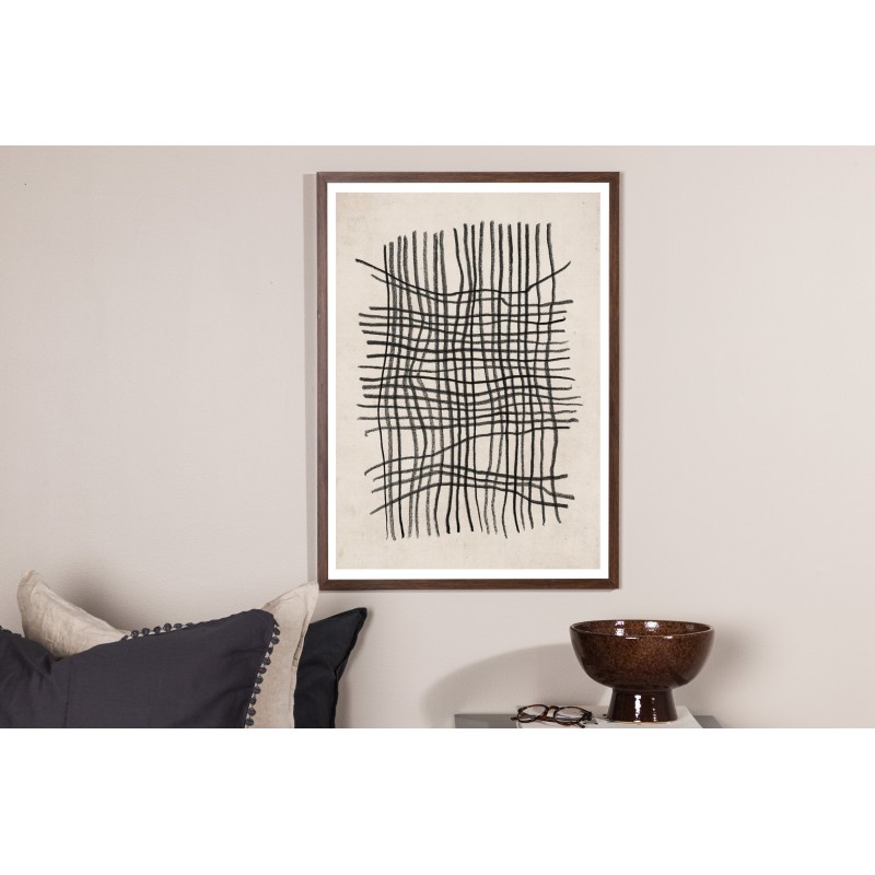 Linework Plakat - Beige og Sort