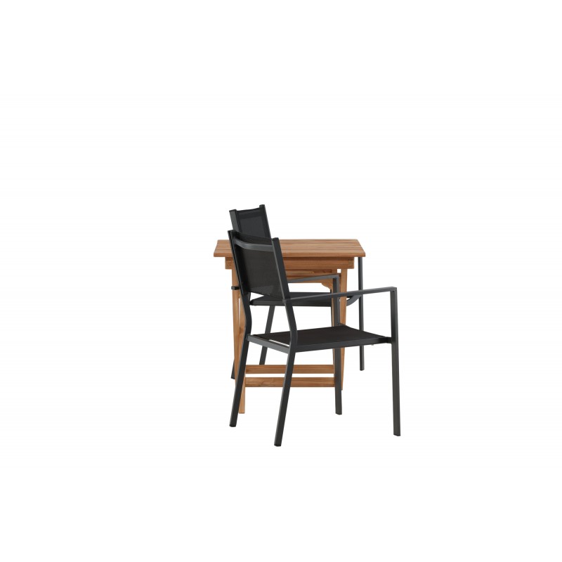 Ghana t Loungesæt - Havemøbelsæt - Sort,Natur