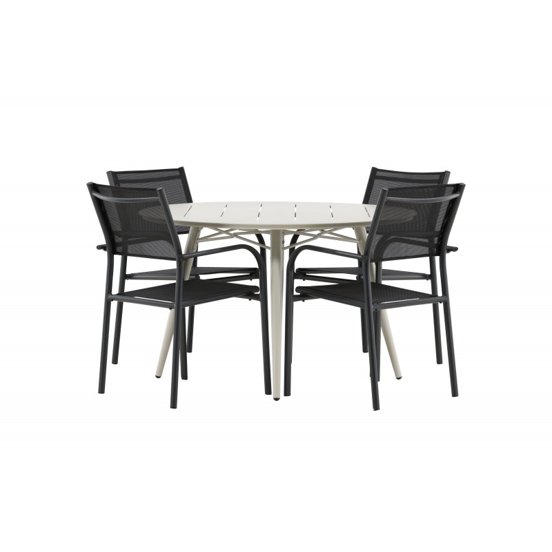 Lina Rund Loungesæt - Havemøbelsæt - Beige,Sort