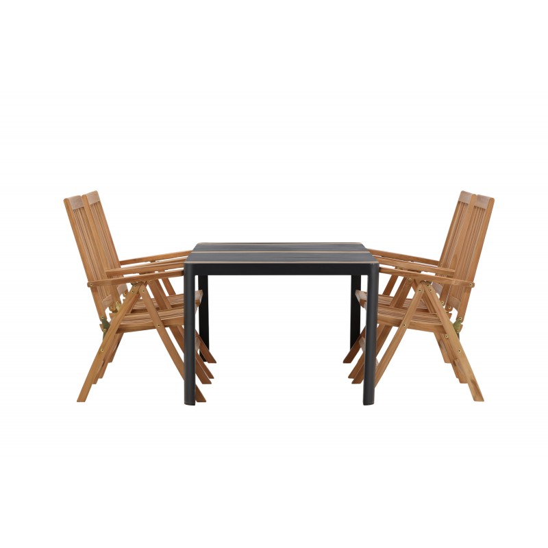 Togo Loungesæt - Havemøbelsæt - Sort,Natur